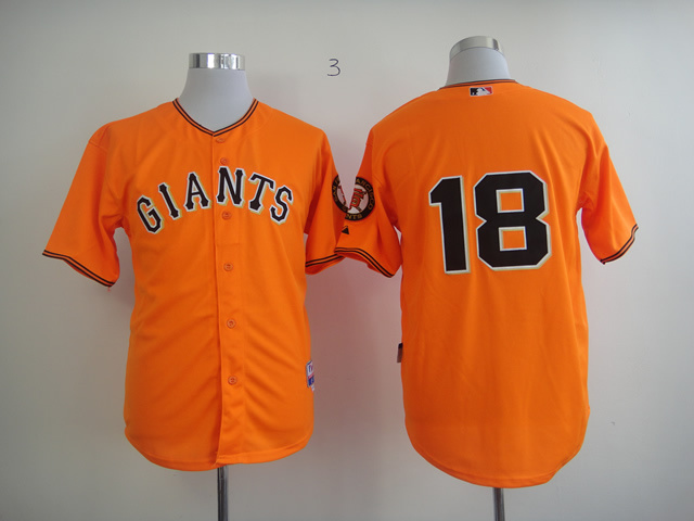 Men San Francisco Giants 18 No name Orange MLB Jerseys